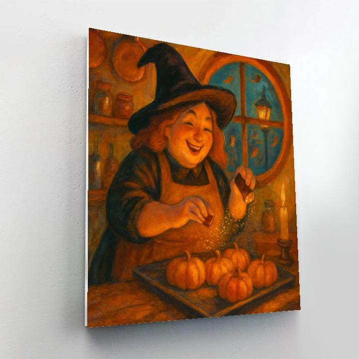Witchcraft Bakery Window Glow Number painting