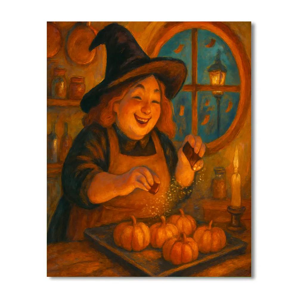 Witchcraft Bakery Window Glow Number painting