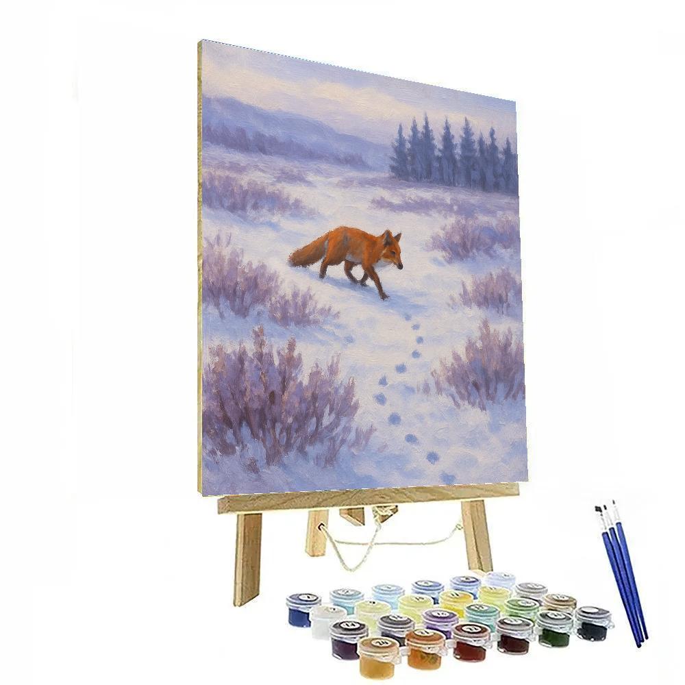 Fox Trail Through Frosted Heather Numbered painting kits