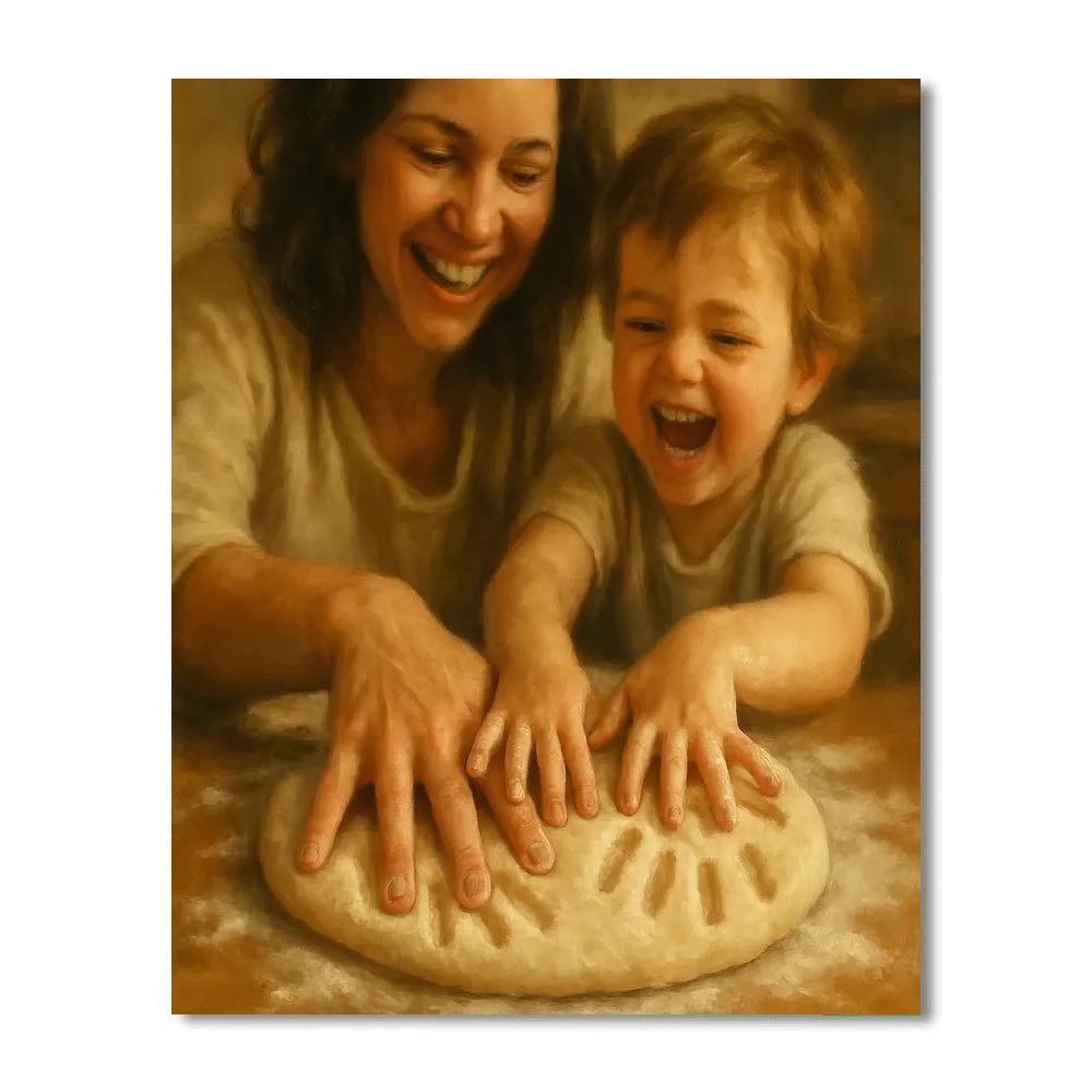 Baking Bread Handprints Painting by numbers kit