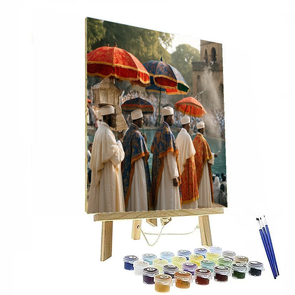 Timkat Epiphany Water Blessing In Gondar Paint by numbers art