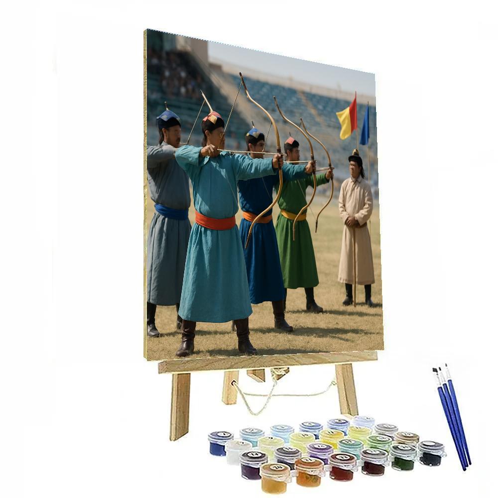 Naadam Festival Archery Line In Ulaanbaatar paint by number