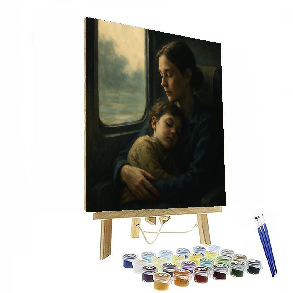 Train Ride Shoulder Nap painting number kit