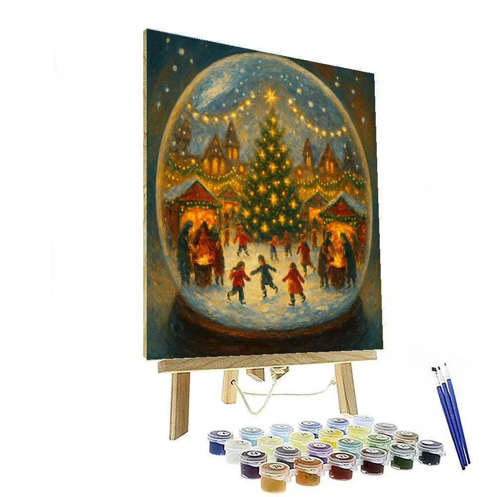 Enchanted Snowglobe Town Square Number painting