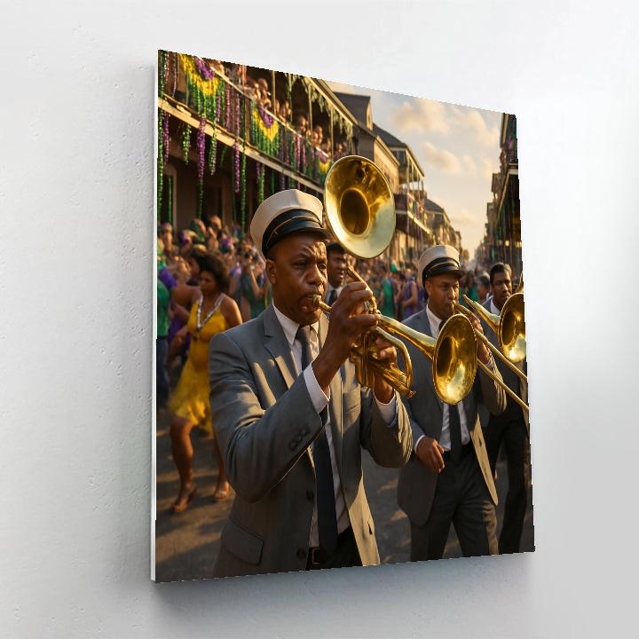 Mardi Gras Brass Band On New Orleans Street painting number kit
