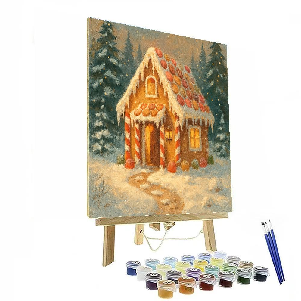 Gingerbread Cottage Forest Hideaway paint by numbers