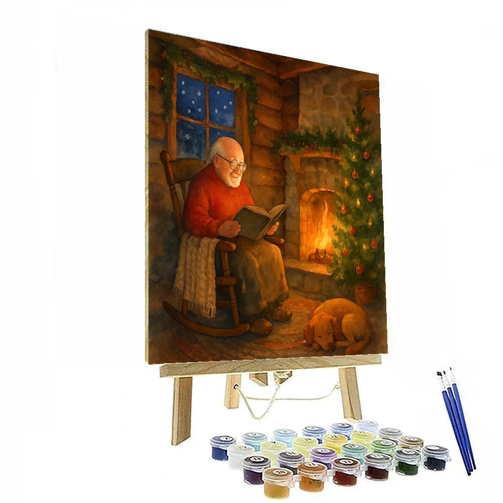 Fireside Storytime In A Woodland Cabin paint by number