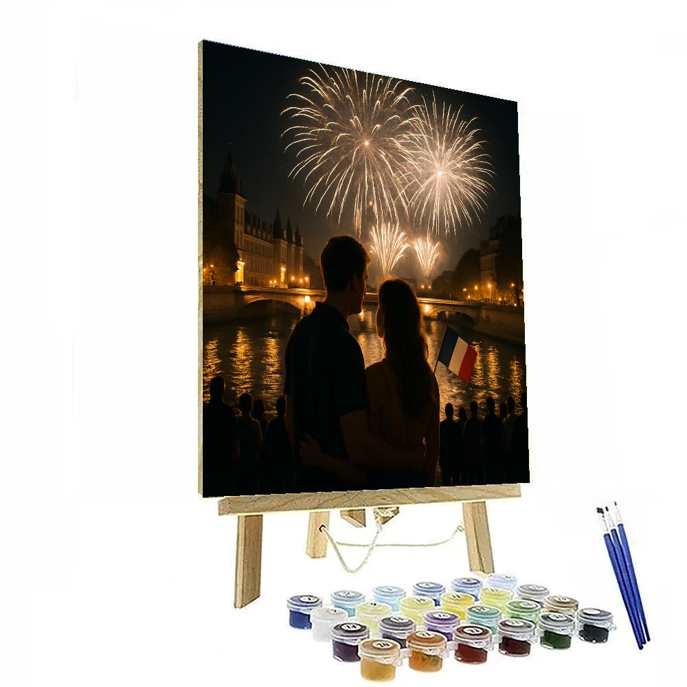 Bastille Day Fireworks Over The Seine paint by numbers