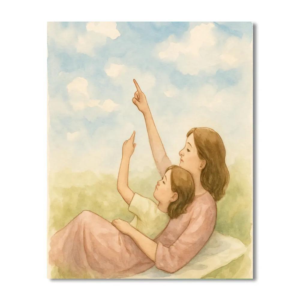 Cloud Watching Shoulder Lean painting number kit