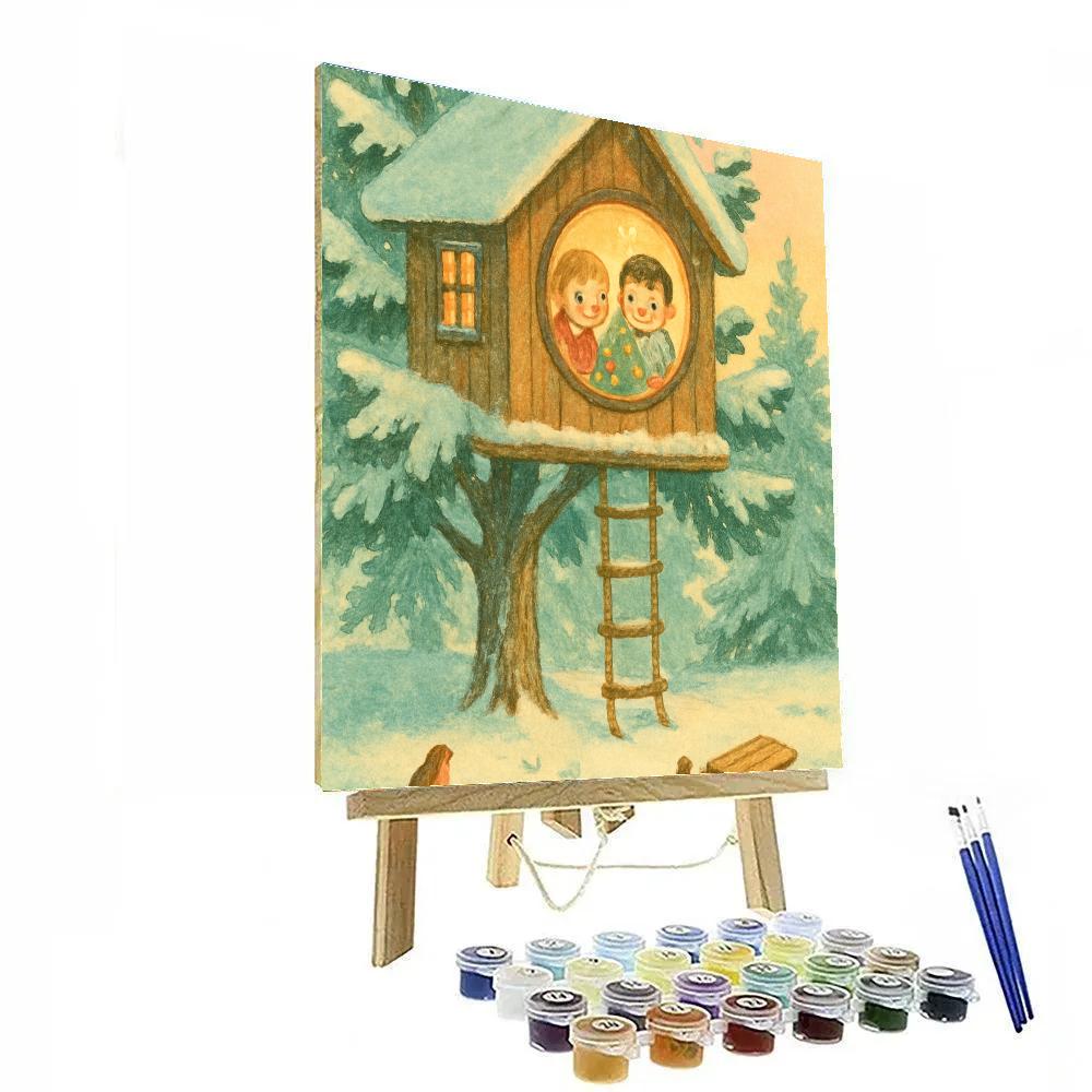 Christmas Morning In The Treehouse DIY paint by numbers