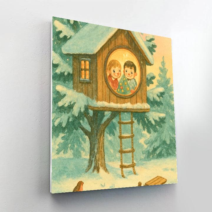 Christmas Morning In The Treehouse DIY paint by numbers