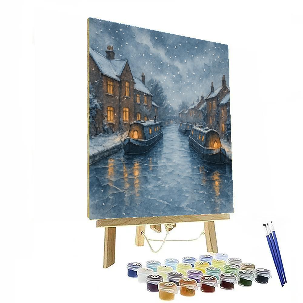Silent Night On The Frozen Canal Paint by numbers art