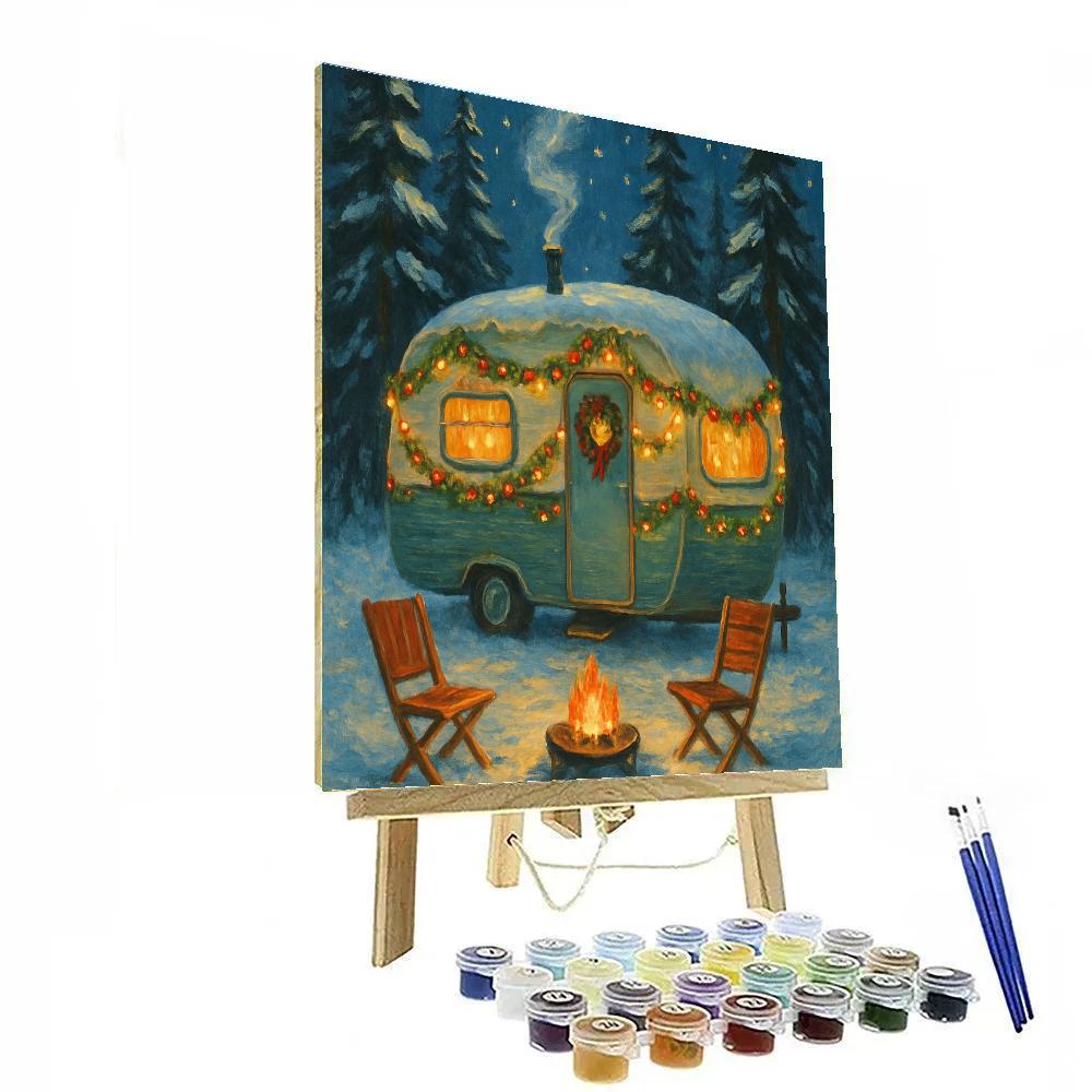 Caravan Christmas In The Pines paint by color