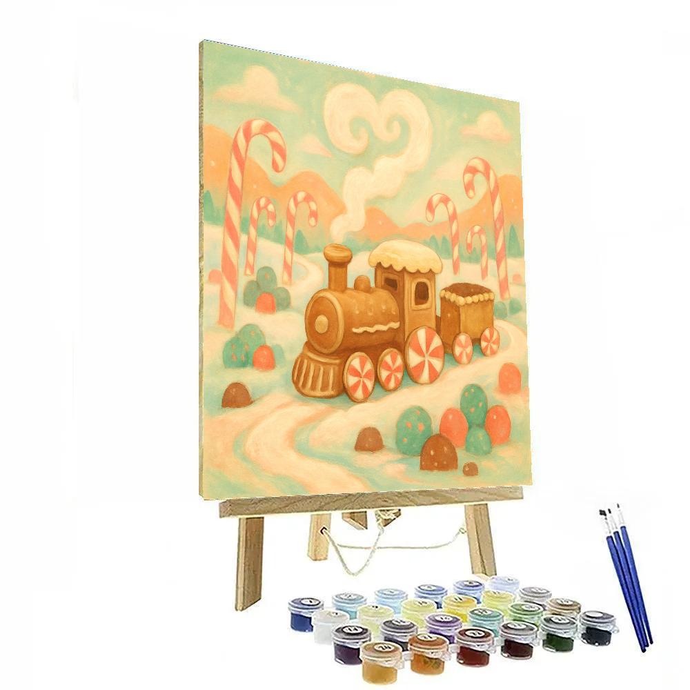 Christmas Train Through The Candy Valley Paint by numbers art