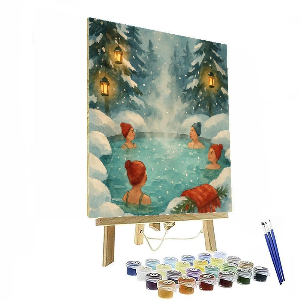Holiday Hot Springs In The Snow Number painting