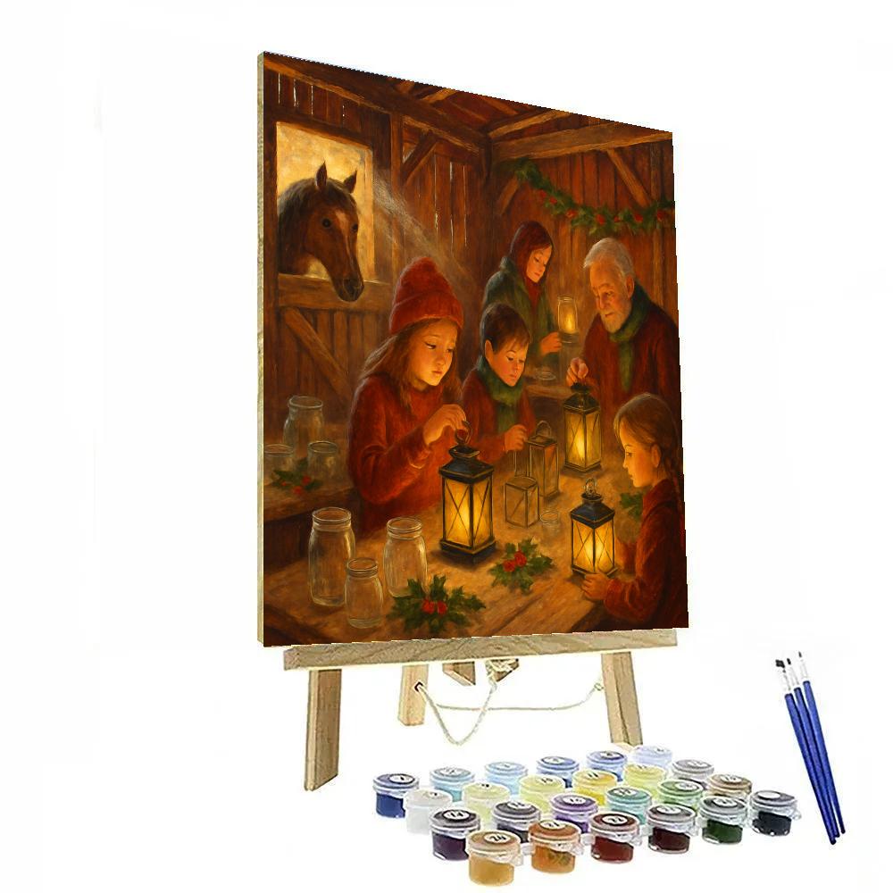 Christmas Lantern Workshop In The Barn Paint by numbers art