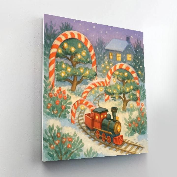 Christmas Garden Railway At Dusk paint by color