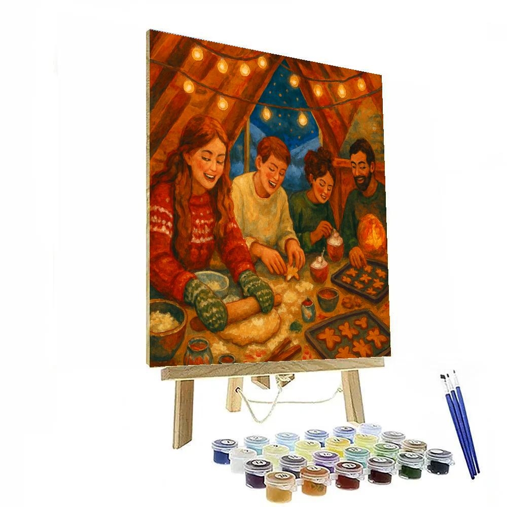 Holiday Baking Night In The A Frame Cabin Paint by numbers kits