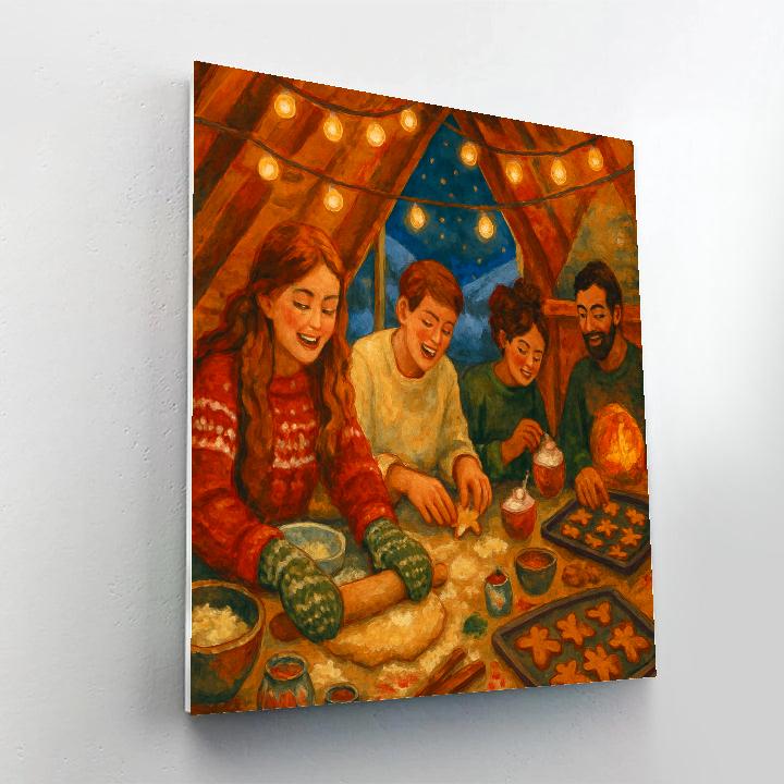 Holiday Baking Night In The A Frame Cabin Paint by numbers kits