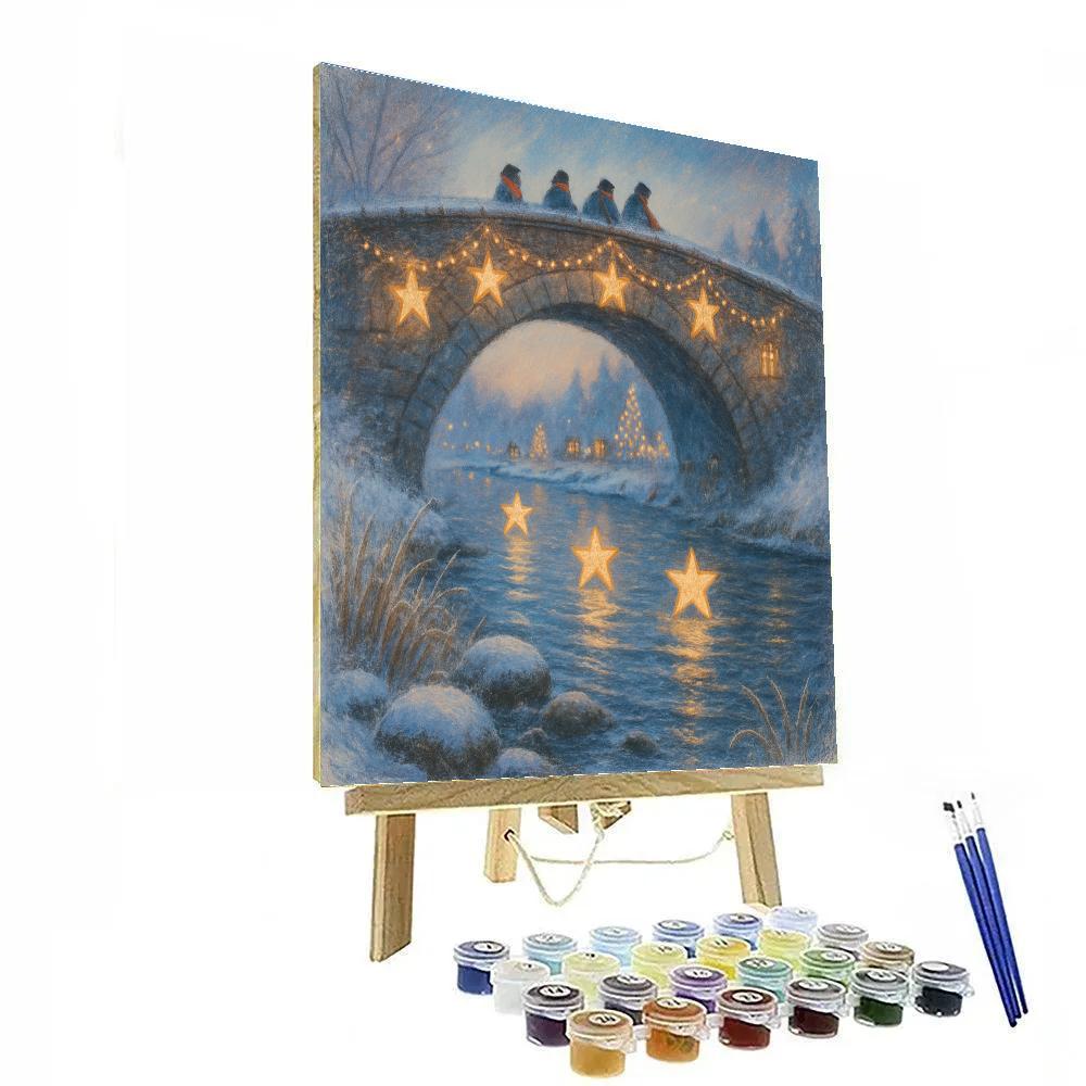 Festival Of Stars Over The River Bridge paint by color