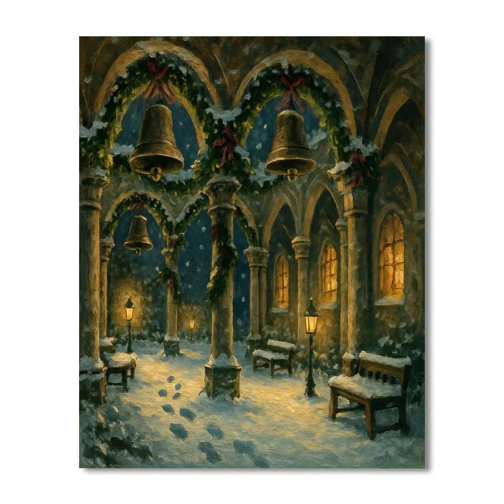 Midwinter Bells On The Frozen Cloister paint by number