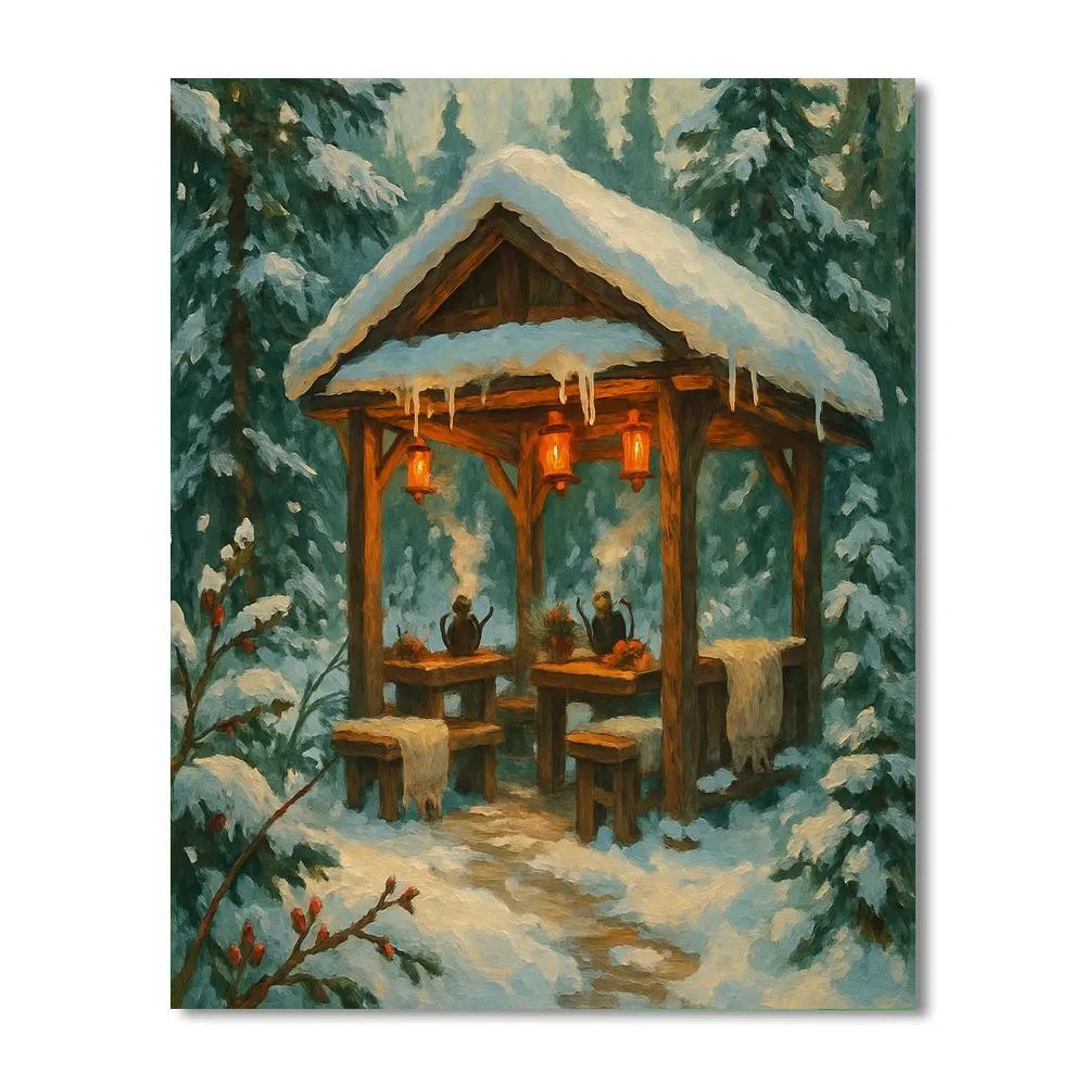 Holiday Forest Tea Pavilion Paint by numbers kits