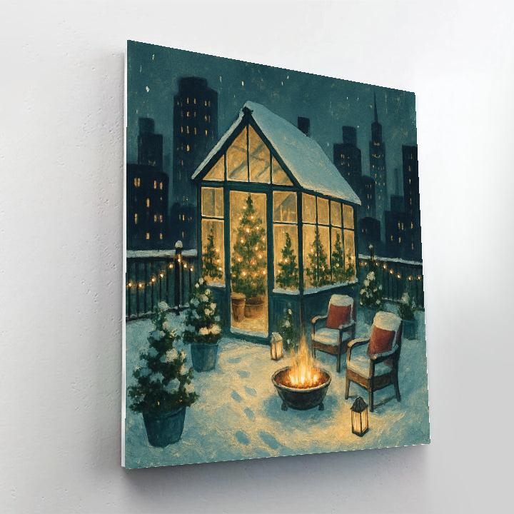 Christmas Greenhouse Rooftop Garden DIY paint by numbers
