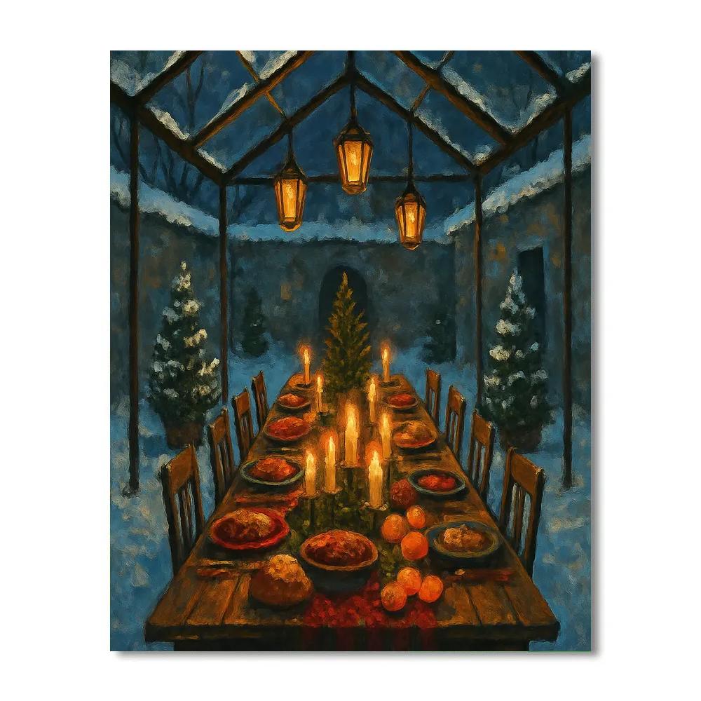 Holiday Feast Beneath The Glass Canopy Paint by numbers kits