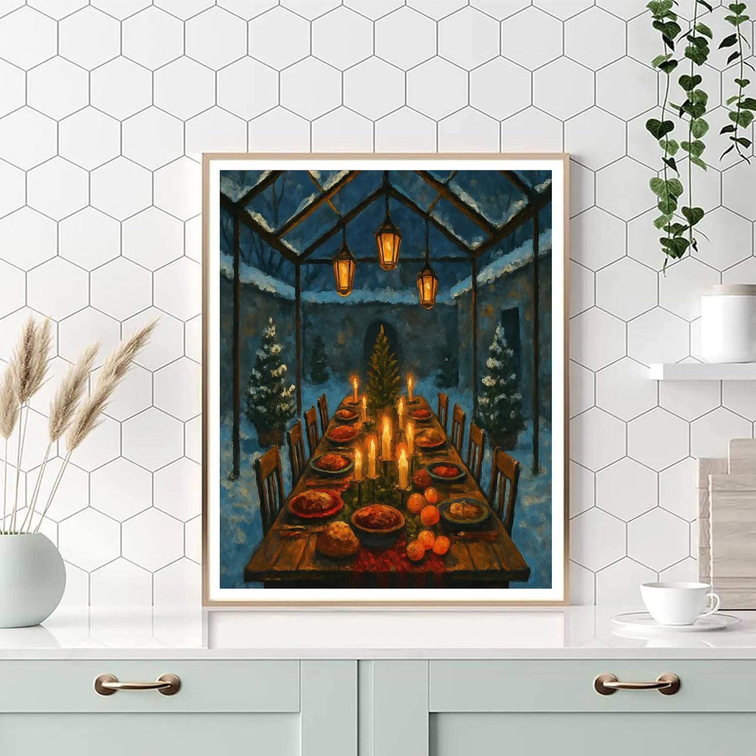 Holiday Feast Beneath The Glass Canopy Paint by numbers kits