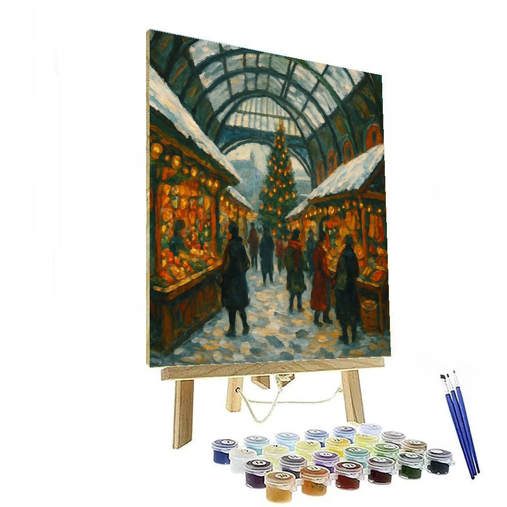 Christmas Market Under The Glass Dome Numbered painting kits