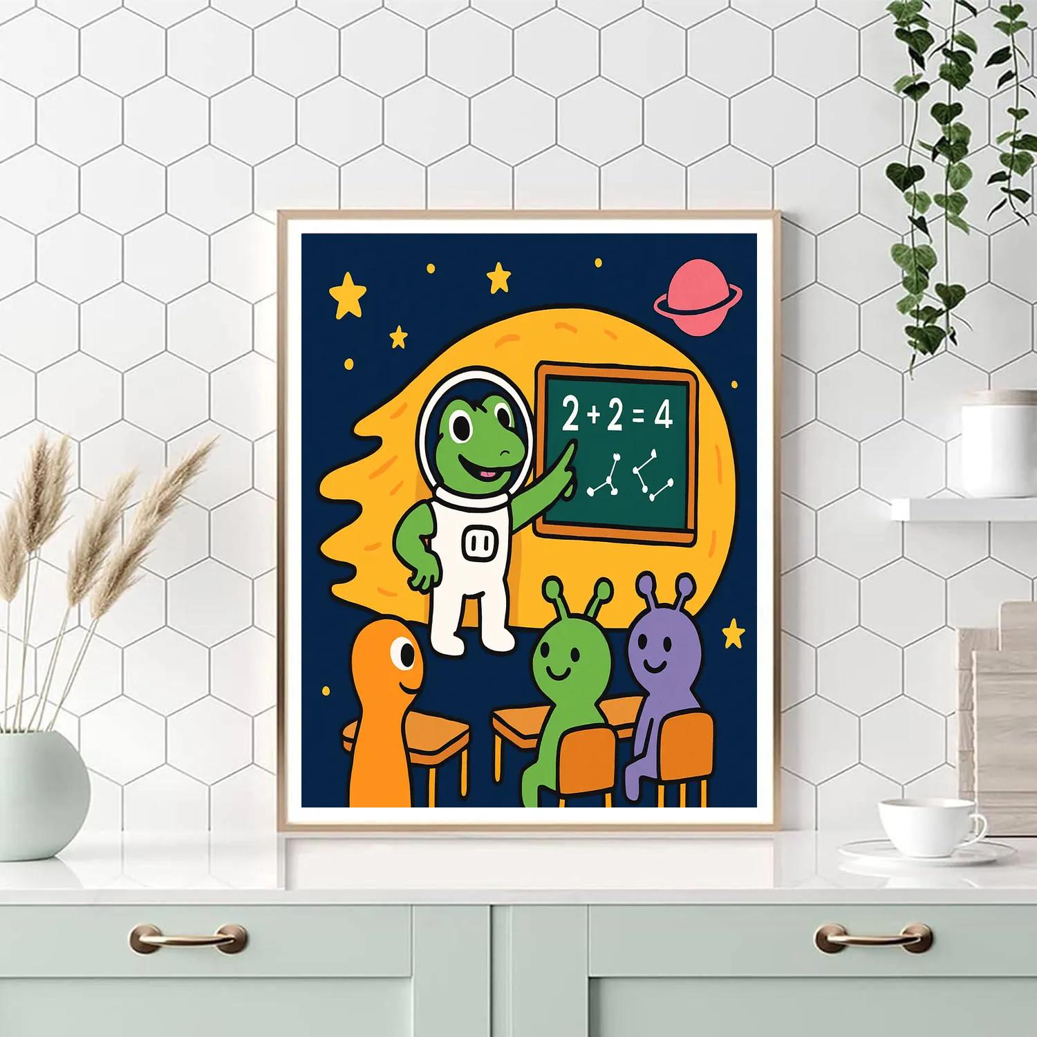 Comet Classroom With Captain Gecko Paint by numbers art