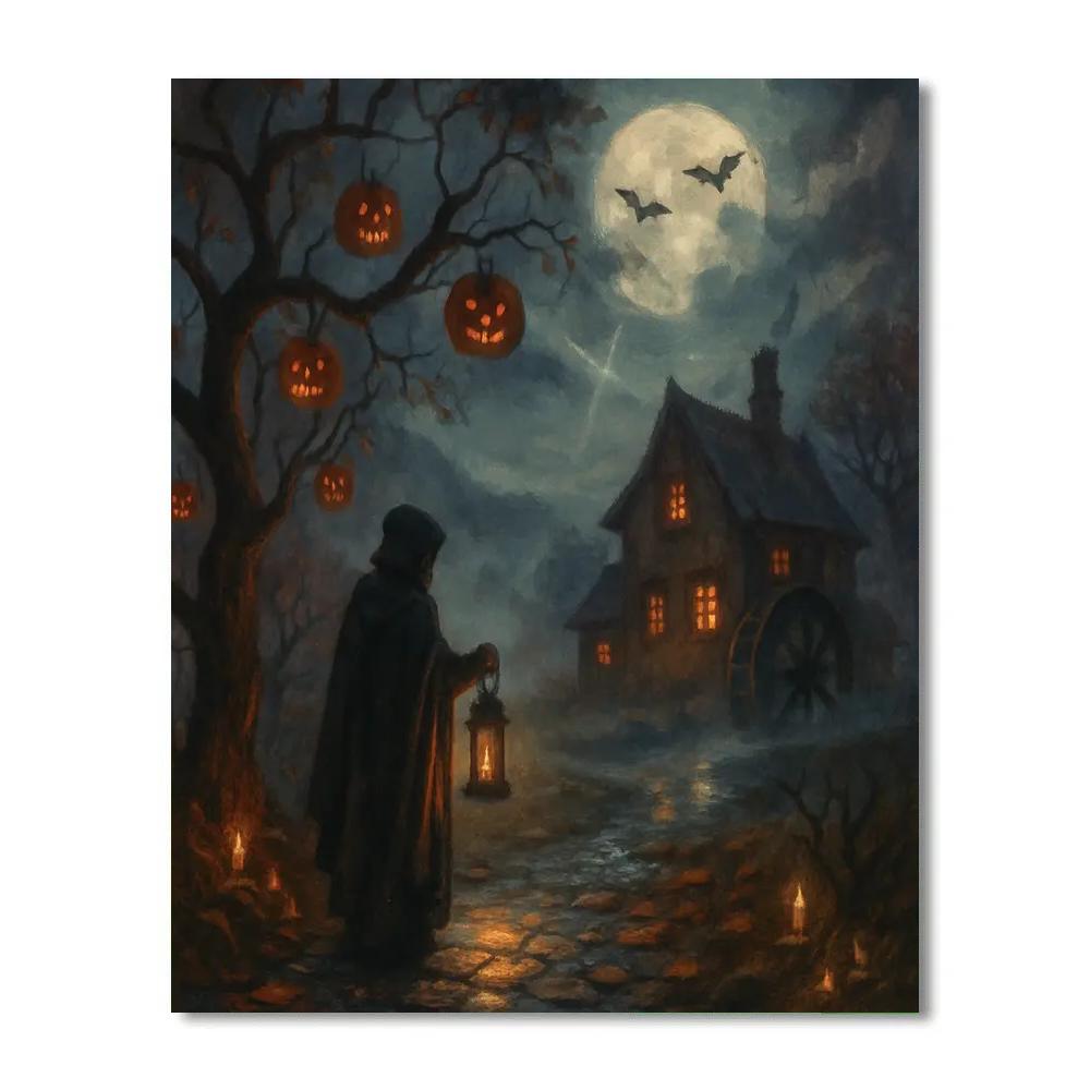 Lanterns Of The Hollow Orchard paint by number