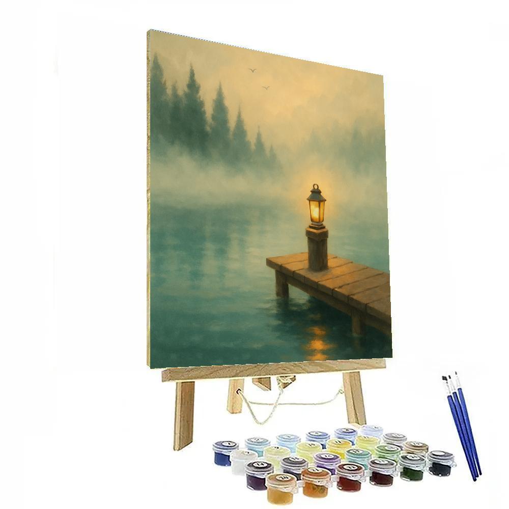 Lantern Dock In Amber Mist painting number kit