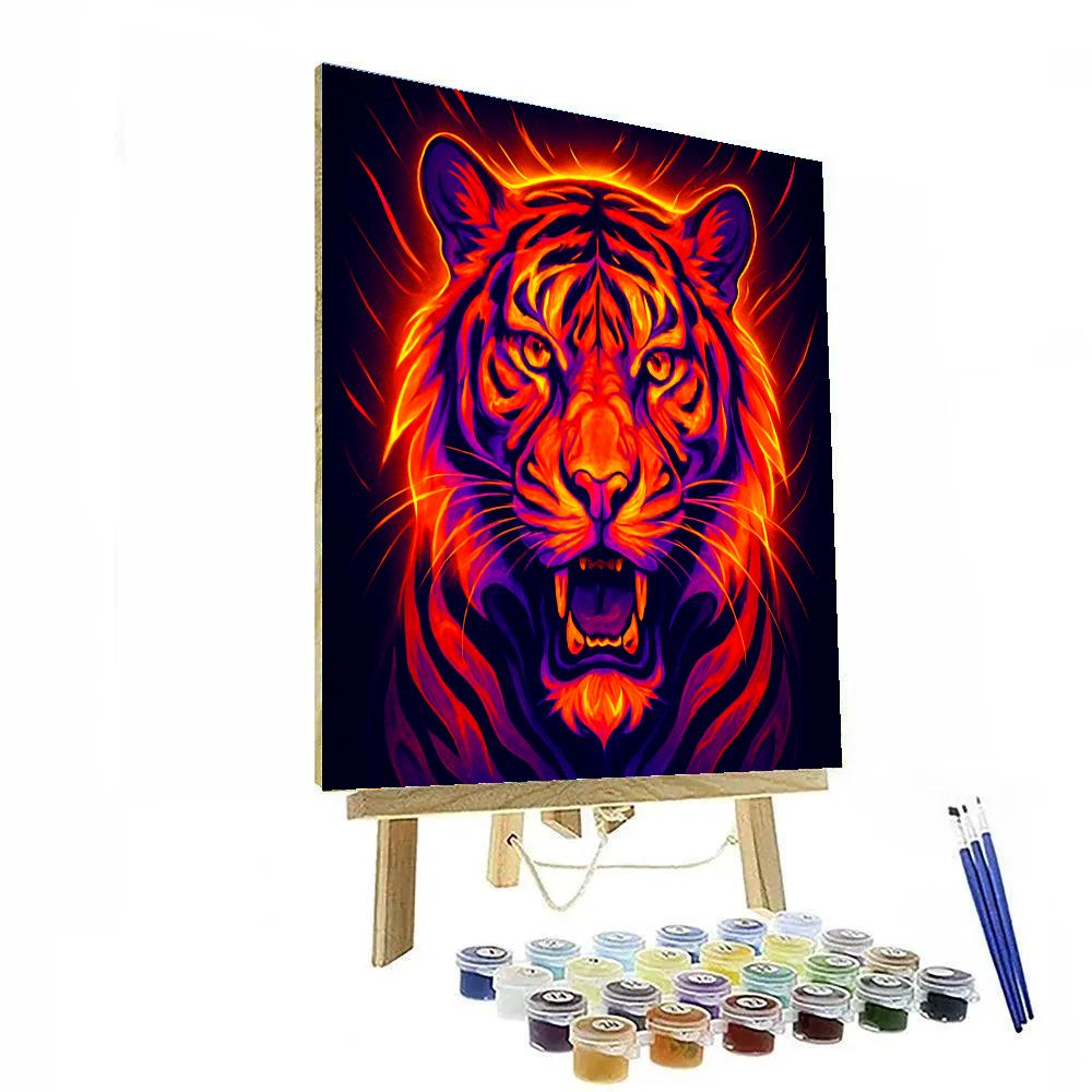 Solar Flare Tiger Front Gaze painting number kit