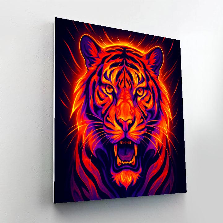 Solar Flare Tiger Front Gaze painting number kit