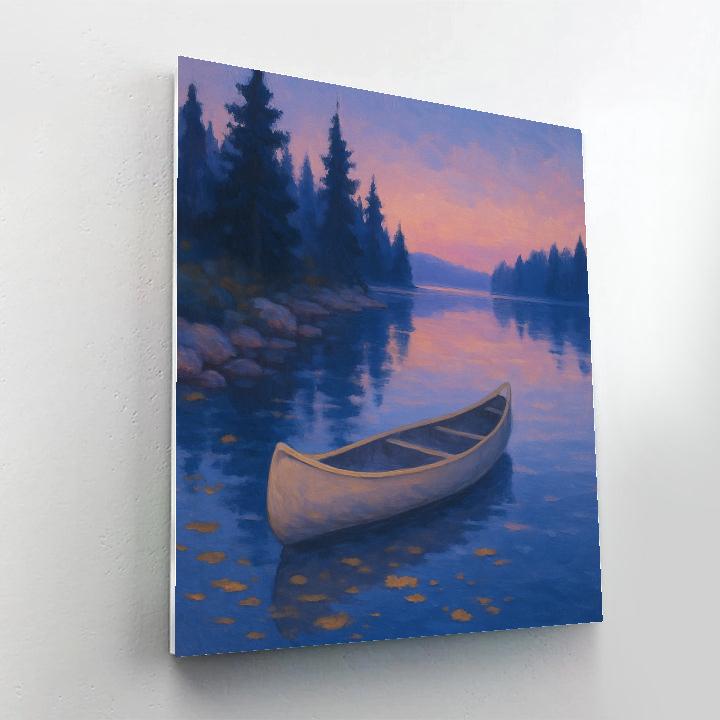 Blueberry Twilight Canoe Drift painting number kit