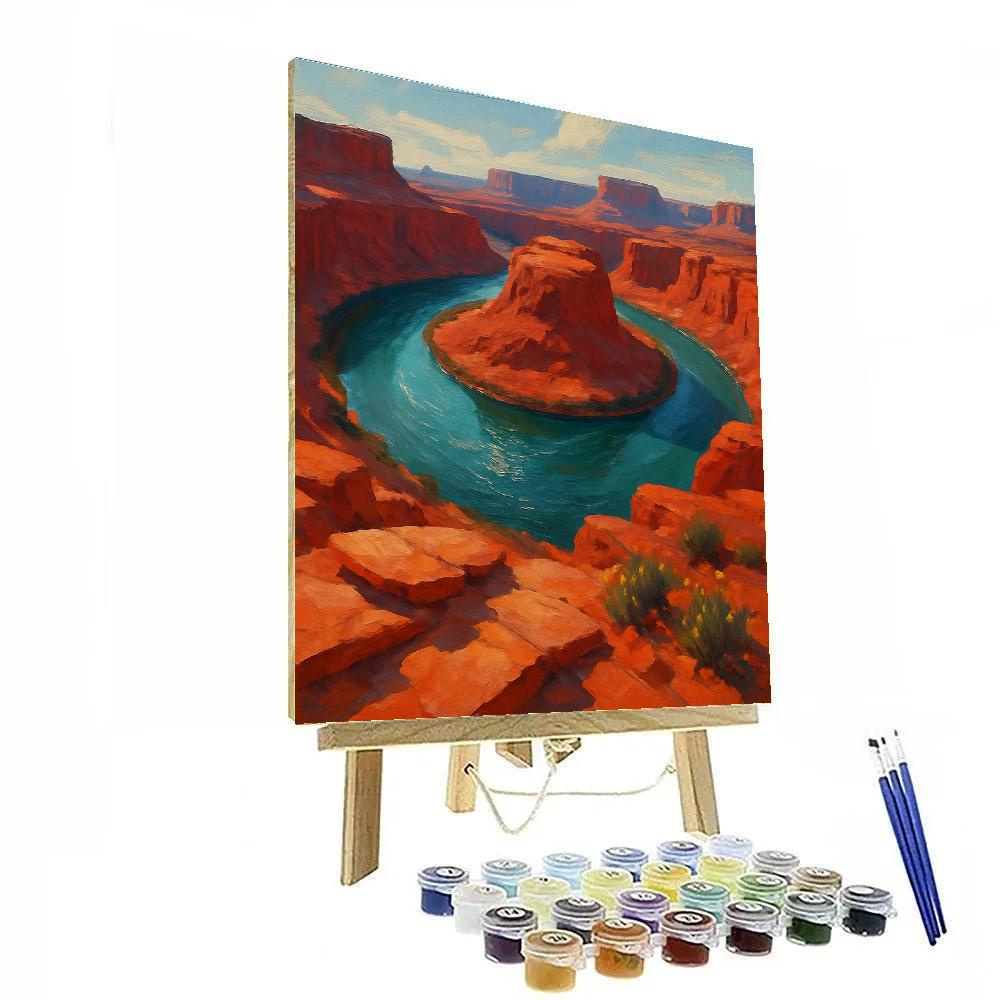 Crimson Canyon Riverbend painting number kit
