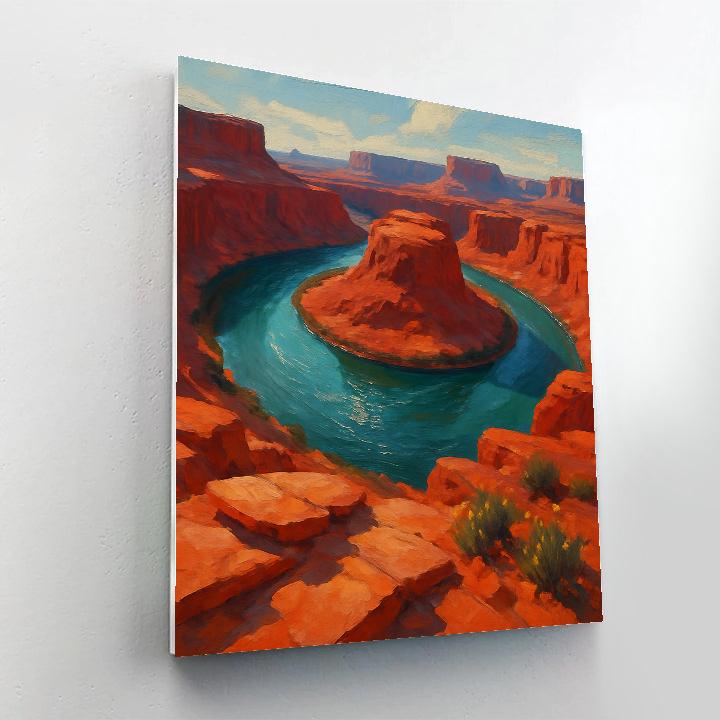 Crimson Canyon Riverbend painting number kit