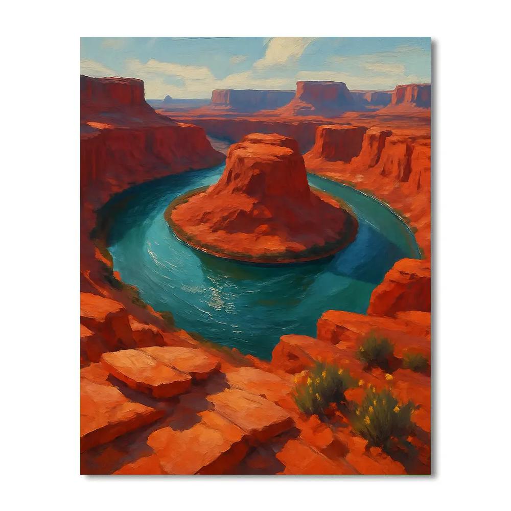 Crimson Canyon Riverbend painting number kit