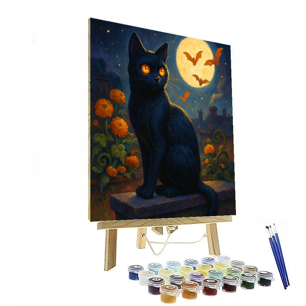 Clockwork Cat On The Rooftop Garden Paint by numbers art