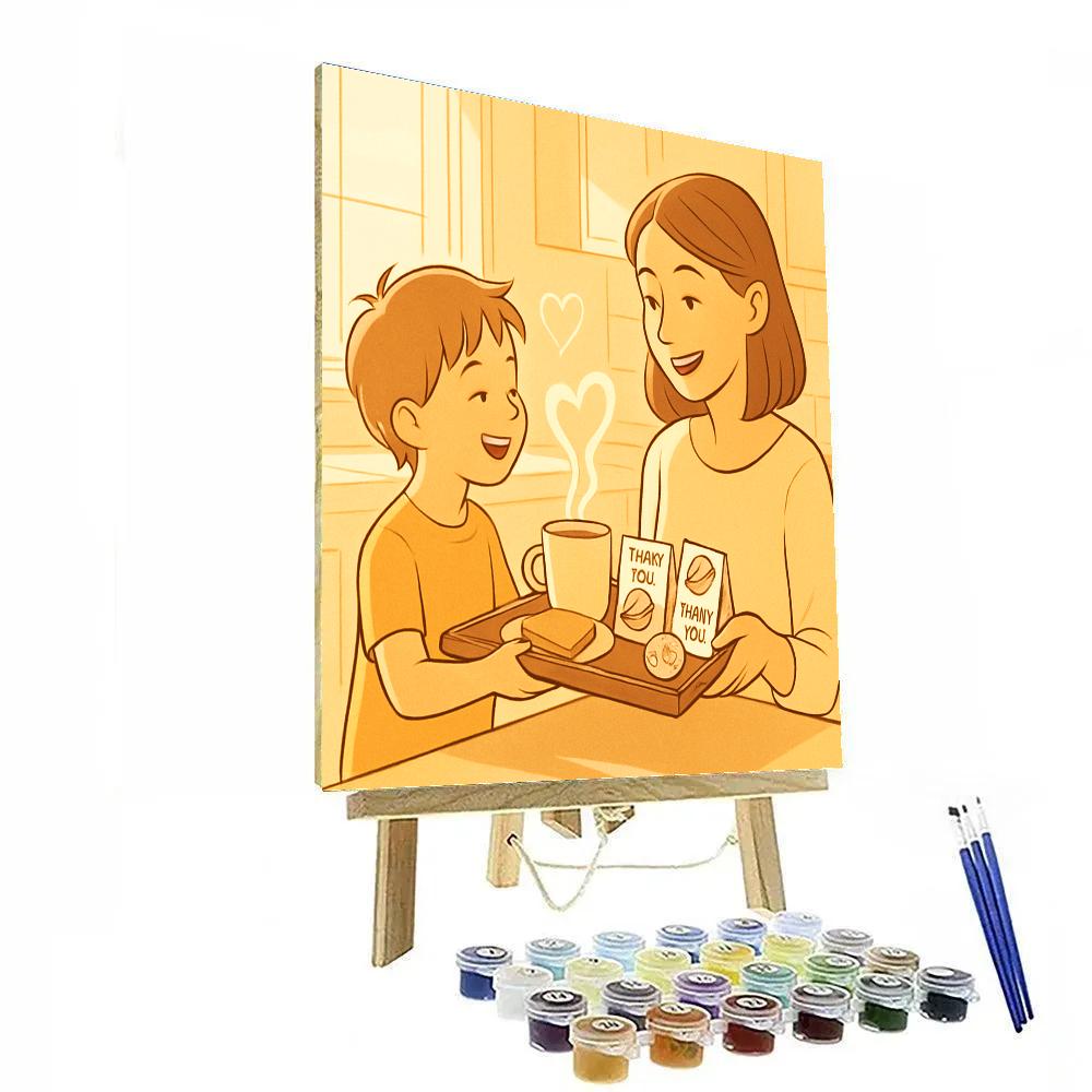 Breakfast Tray Of Thank You Notes Paint by numbers art