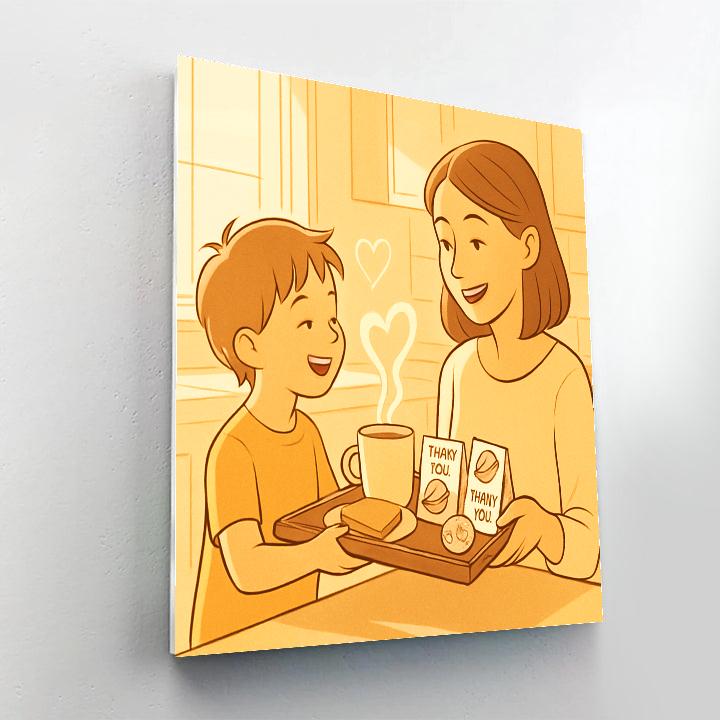 Breakfast Tray Of Thank You Notes Paint by numbers art