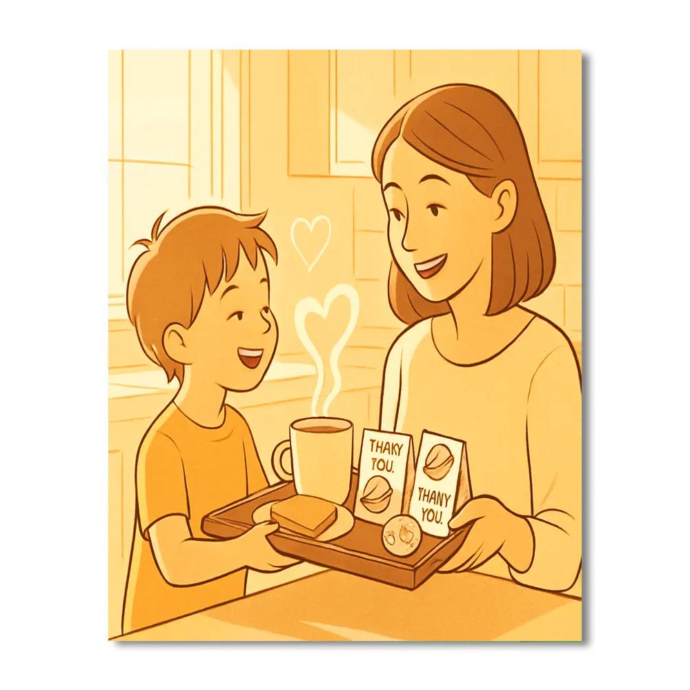 Breakfast Tray Of Thank You Notes Paint by numbers art