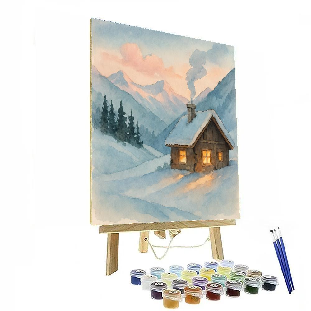 Chalet Window Steam In The High Pass Painting by numbers kit