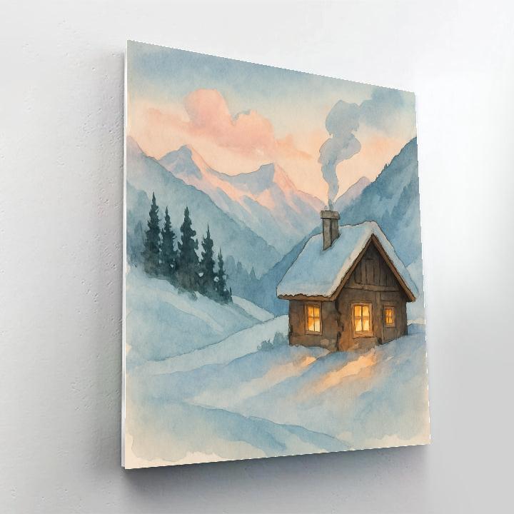 Chalet Window Steam In The High Pass Painting by numbers kit