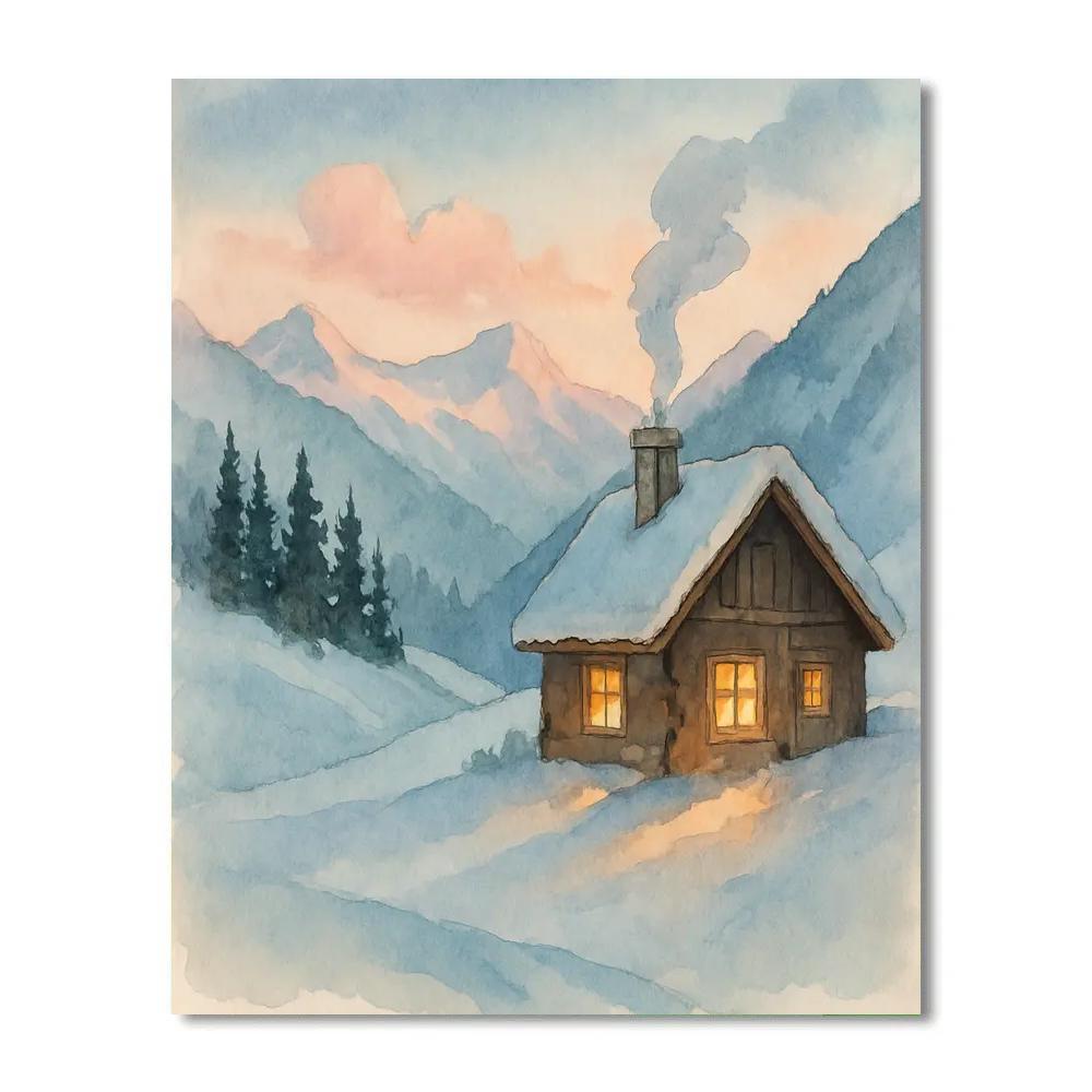 Chalet Window Steam In The High Pass Painting by numbers kit