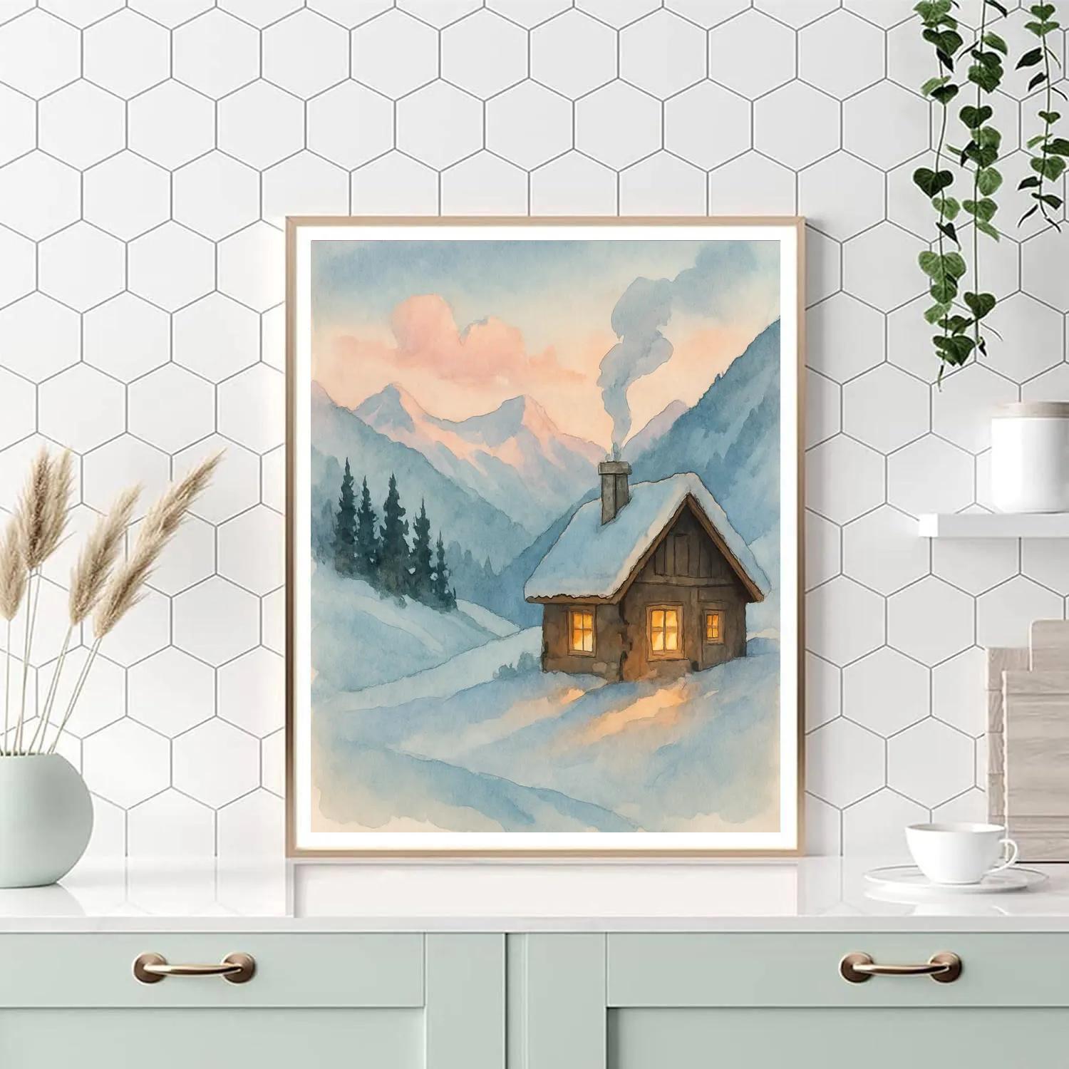 Chalet Window Steam In The High Pass Painting by numbers kit