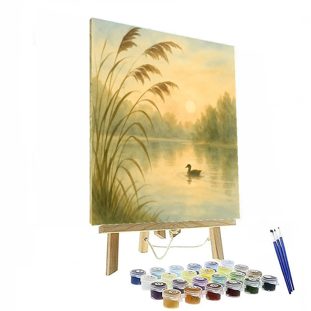 Sunrise Reed Chorus Pond Painting by numbers kit