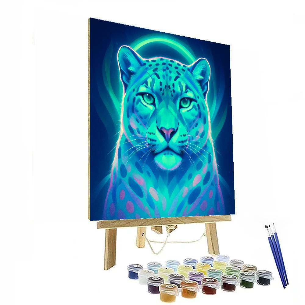 Aurora Crowned Snow Leopard paint by number