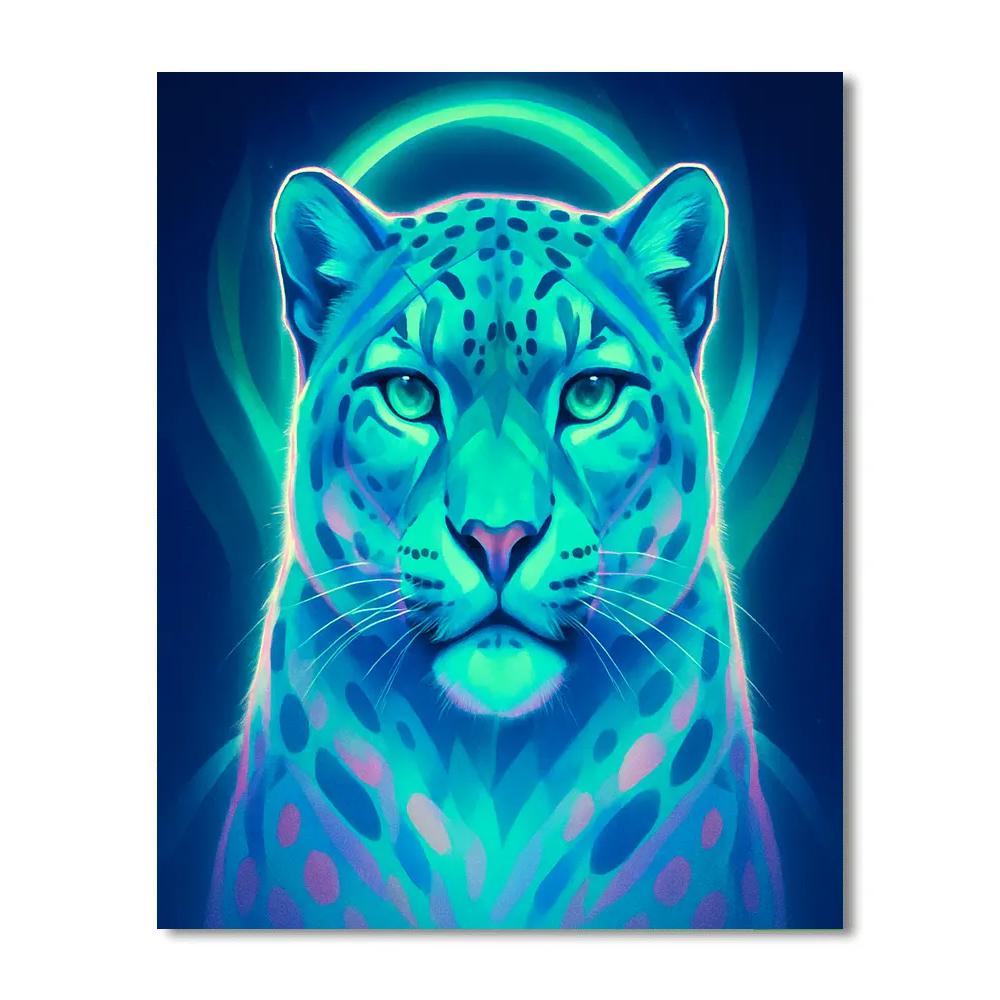 Aurora Crowned Snow Leopard paint by number